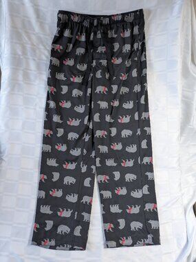 POLAR BEAR WINTER PAJAMA PANTS WEAR POLYESTER CASUAL TIME SIZE MEDIUM PJ'S